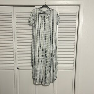 Monochrome Striped Maxi Dress